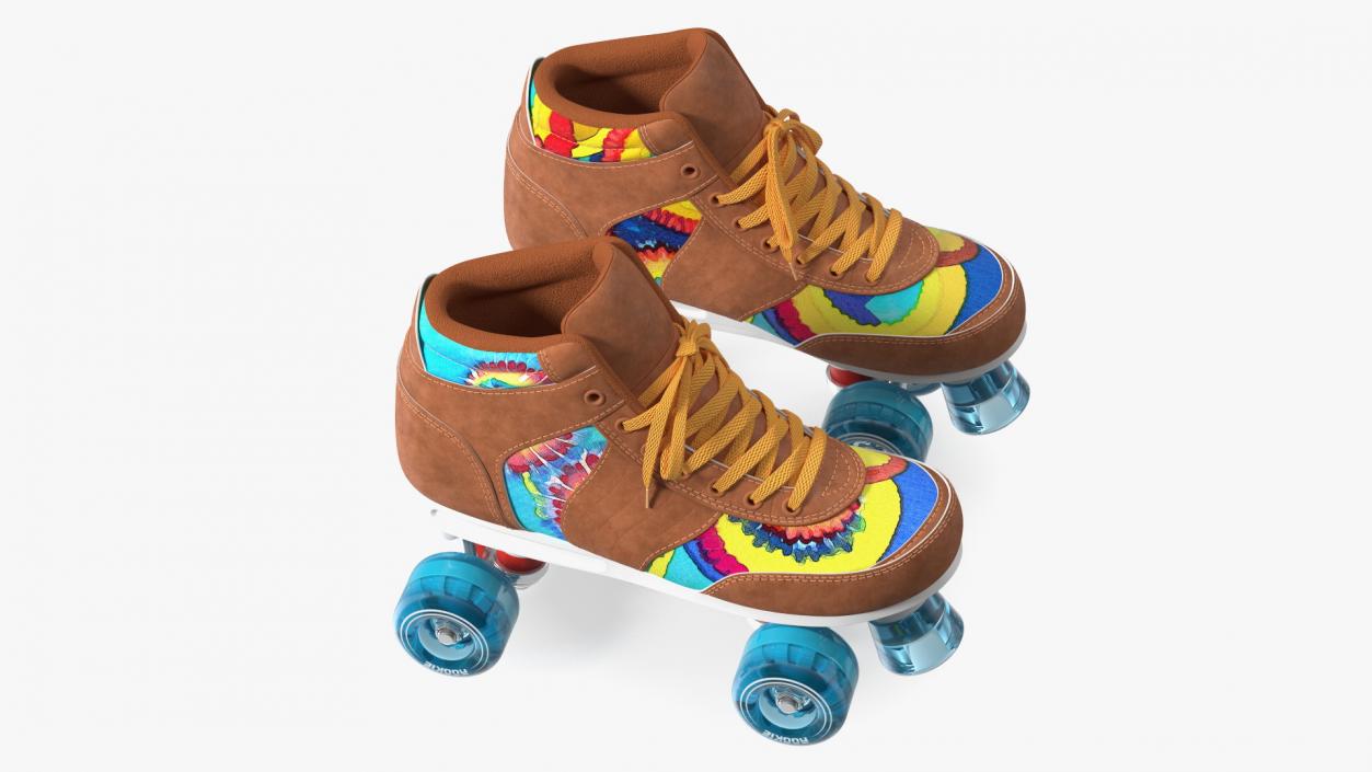 Quad Roller Skates Brown 3D model