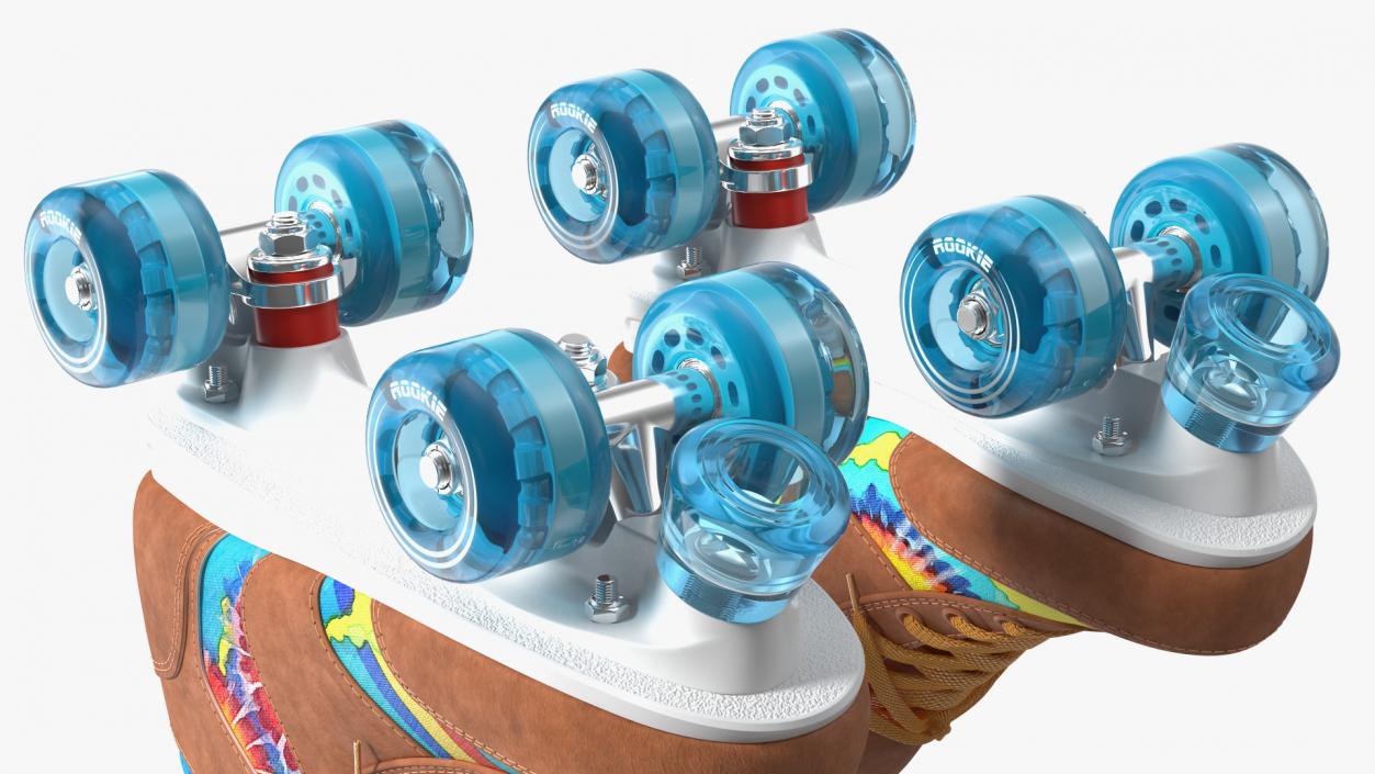 Quad Roller Skates Brown 3D model