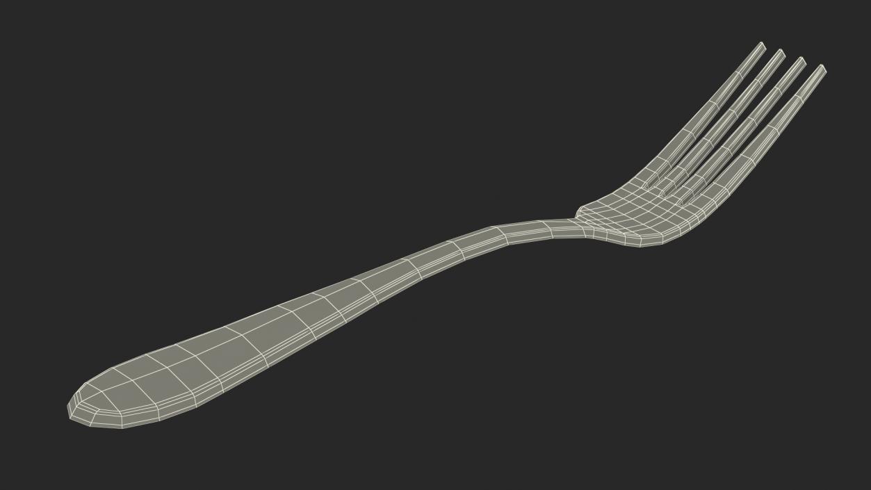 3D Golden Fork 2 model