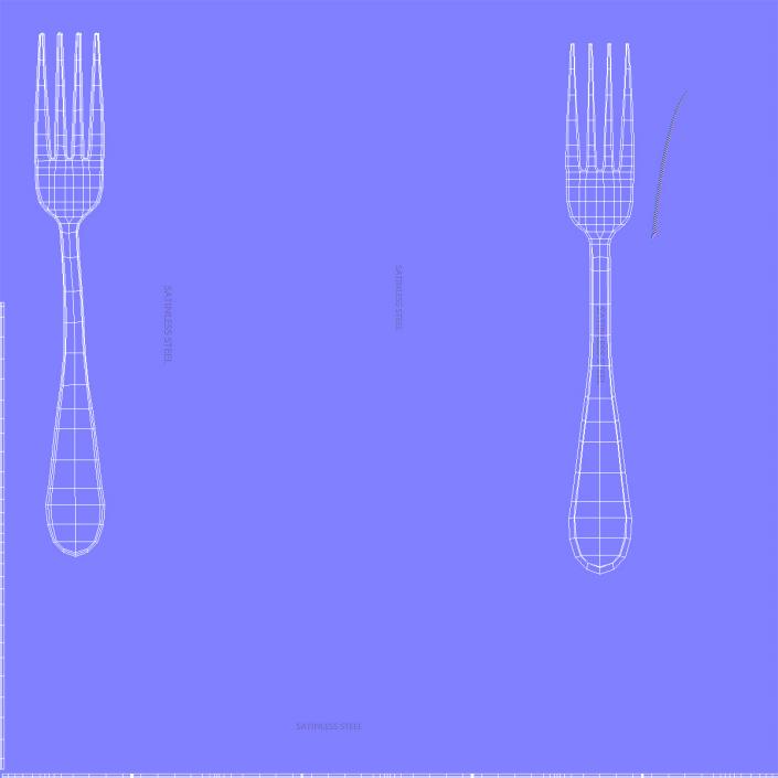 3D Golden Fork 2 model