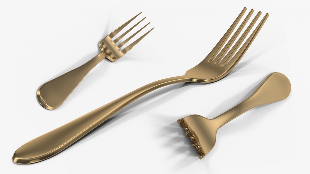 3D Golden Fork 2 model