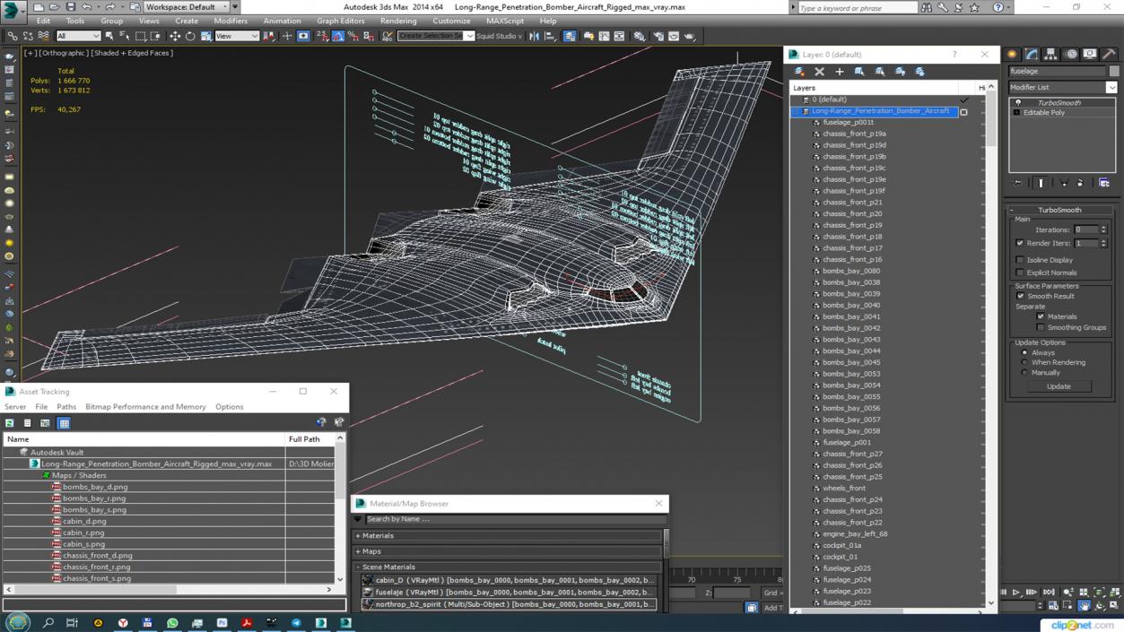 3D model Long-Range Penetration Bomber Aircraft Rigged