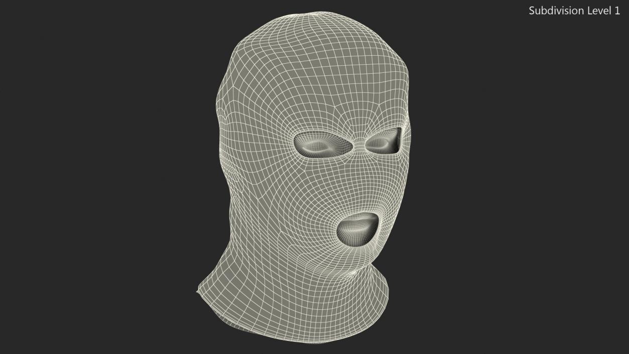 3D model Full Face 3 Hole Balaclava Ski Mask