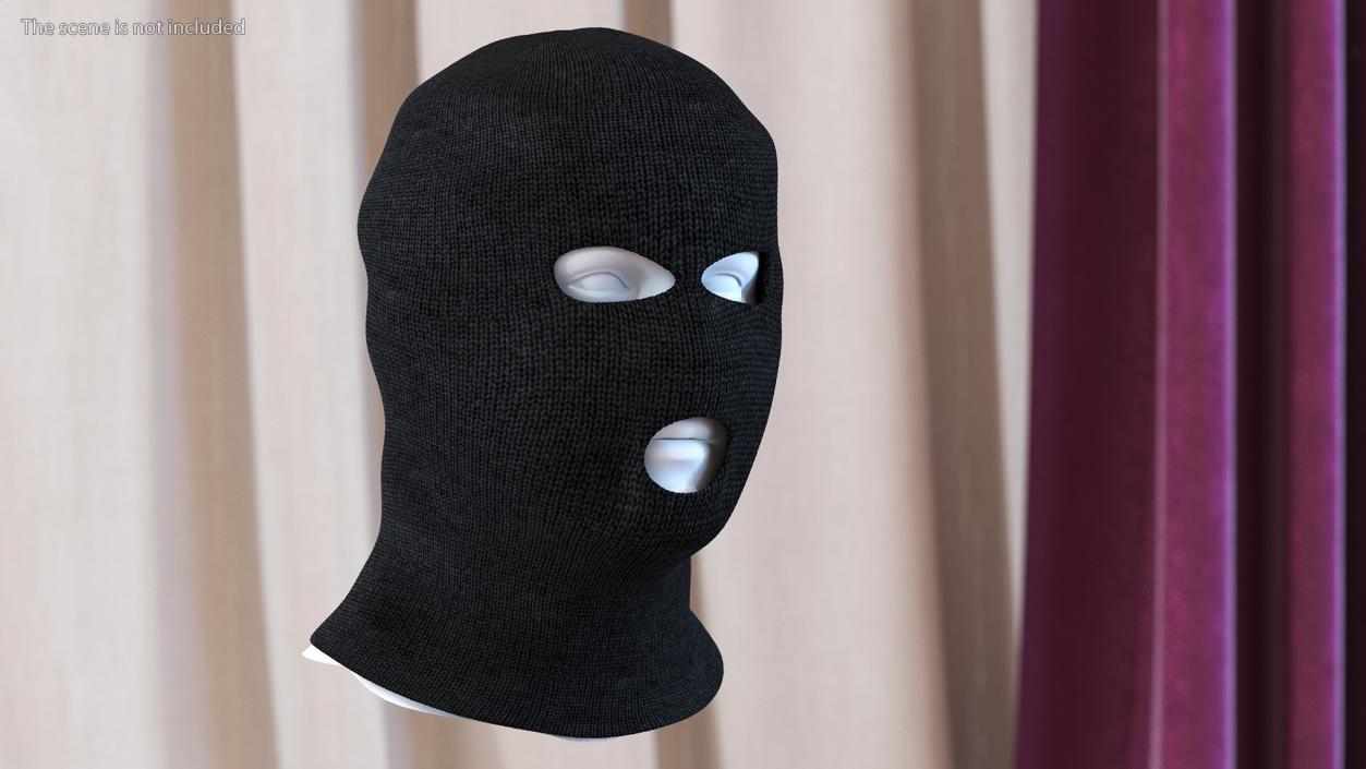 3D model Full Face 3 Hole Balaclava Ski Mask