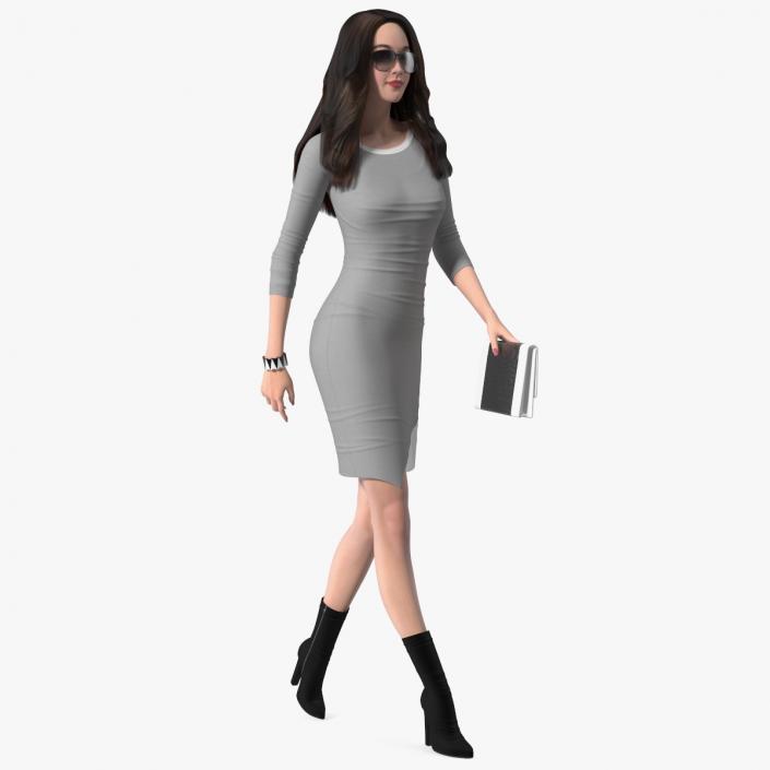 3D Chinese Woman Walking Pose