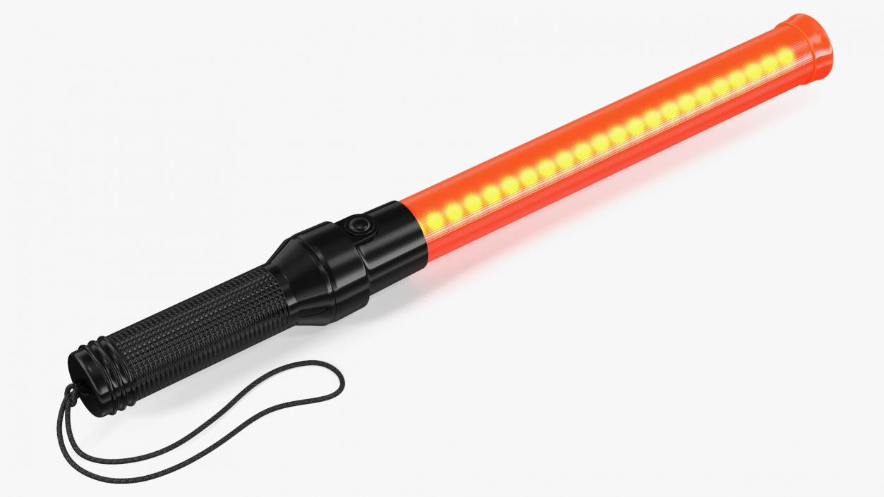 LED Traffic Control Police Baton switched On 3D model