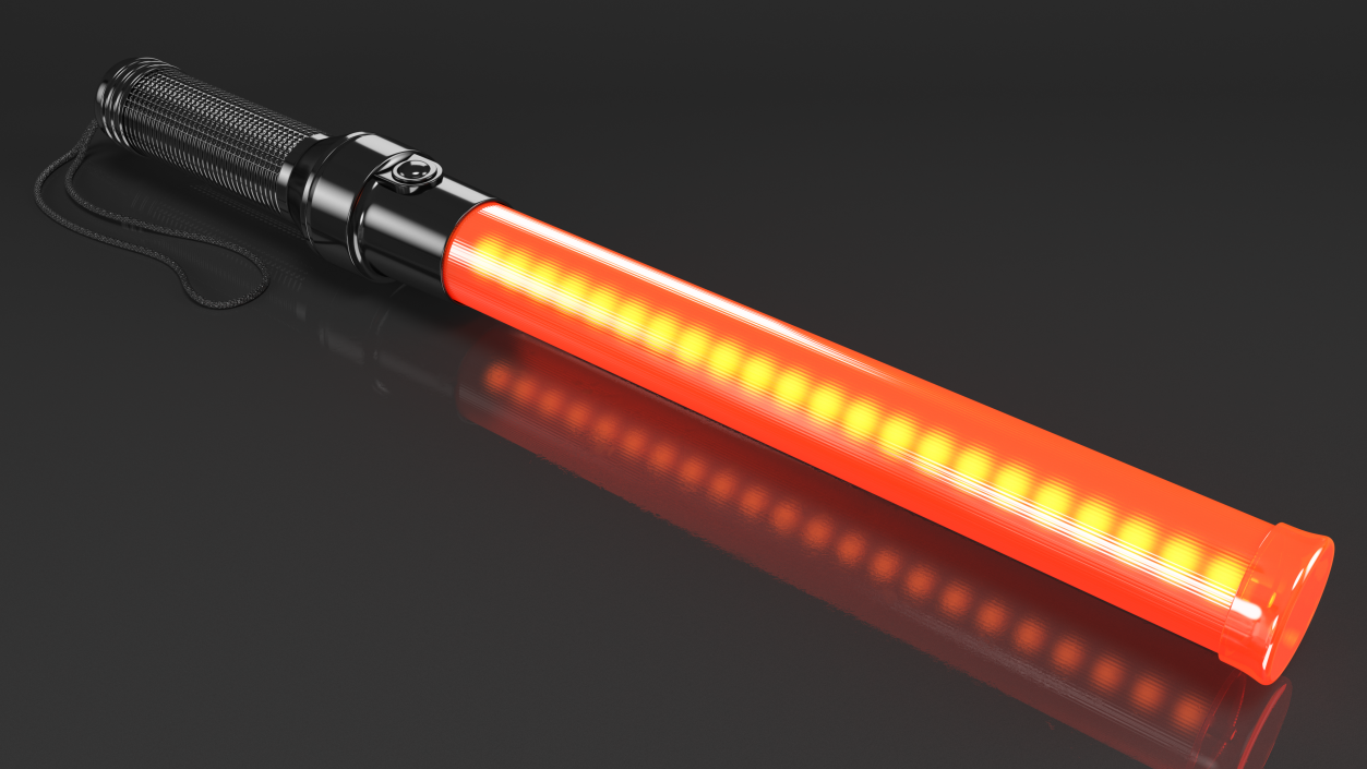 LED Traffic Control Police Baton switched On 3D model