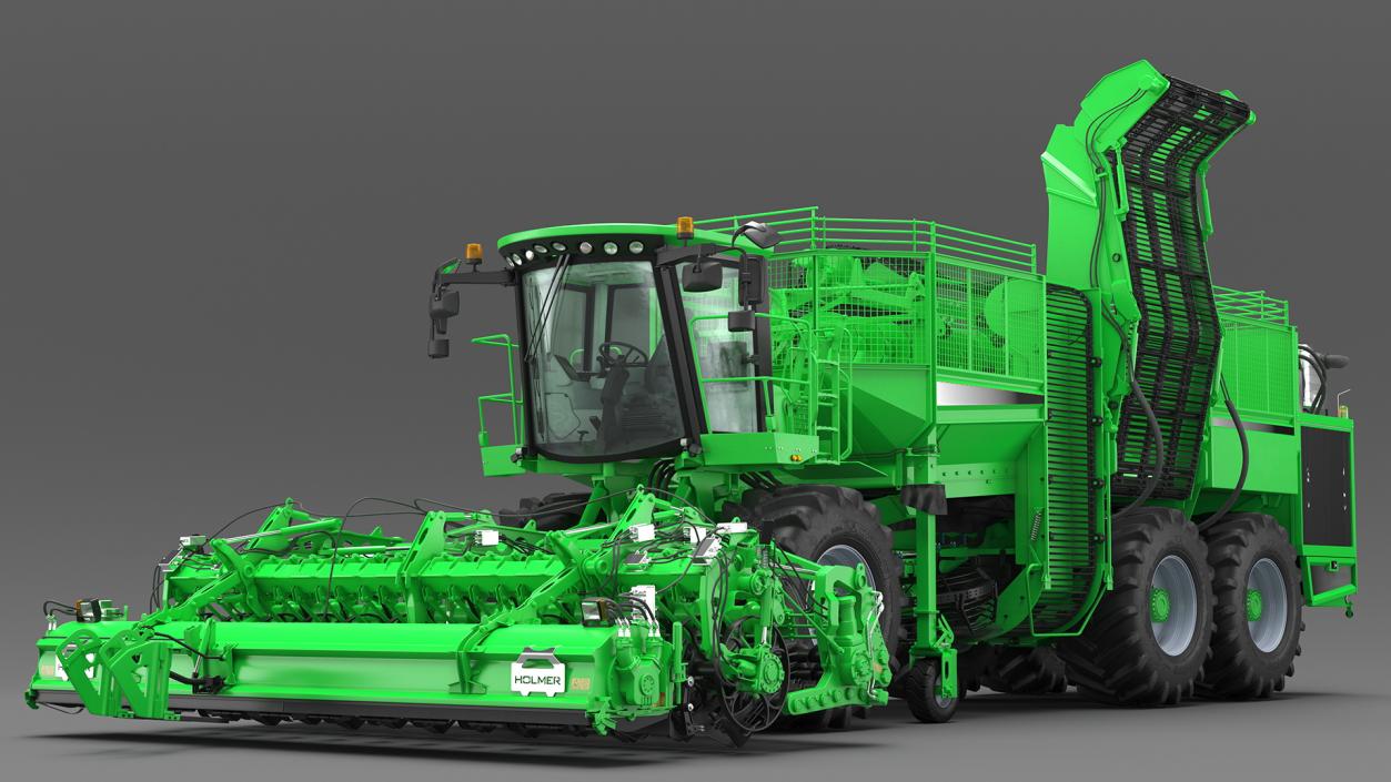 Beet Harvesting Machine Green 3D model