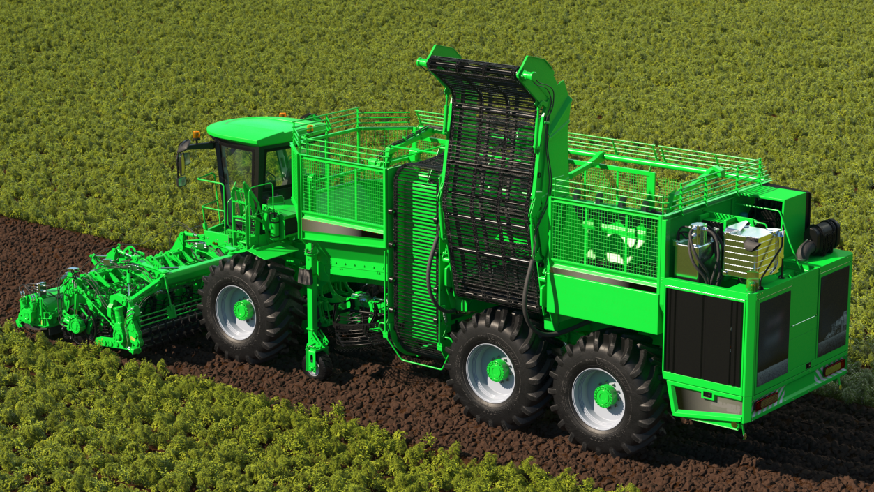 Beet Harvesting Machine Green 3D model