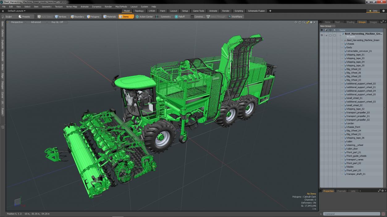 Beet Harvesting Machine Green 3D model