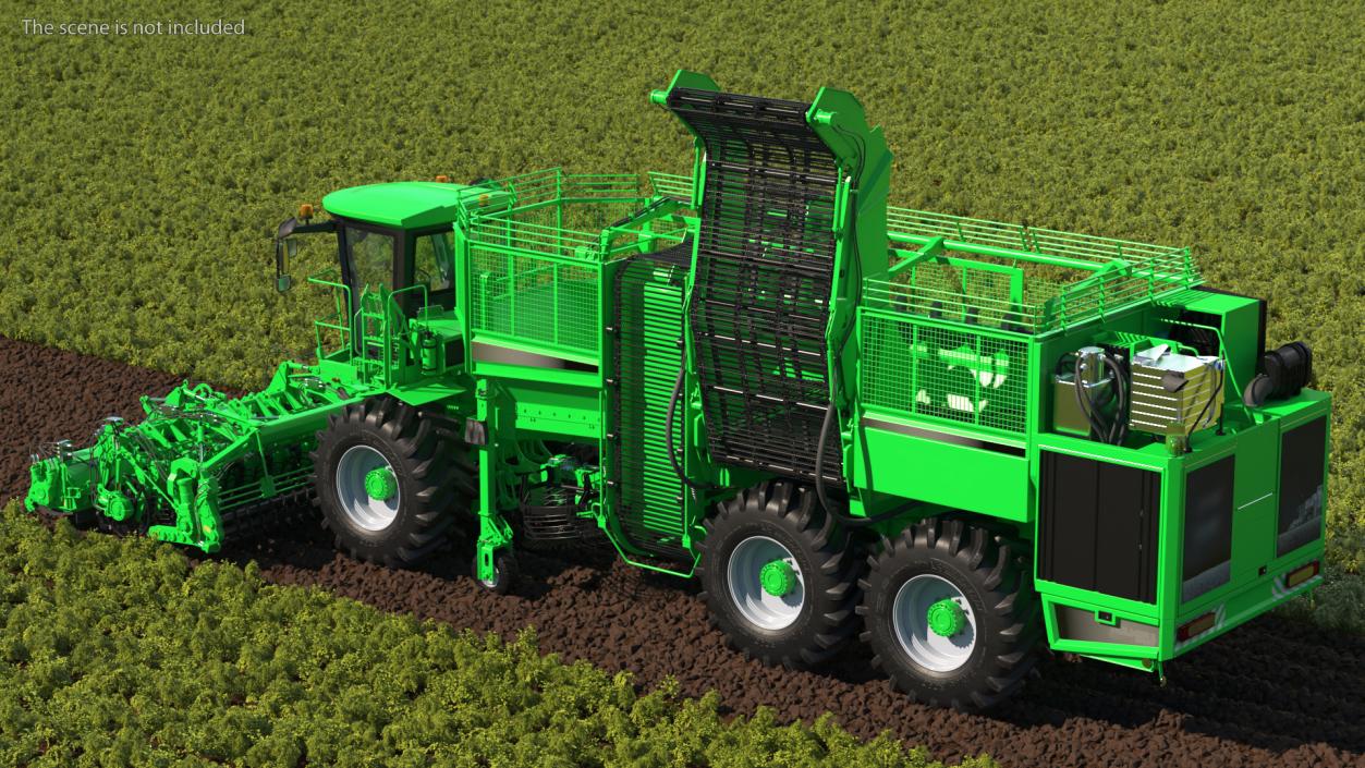 Beet Harvesting Machine Green 3D model