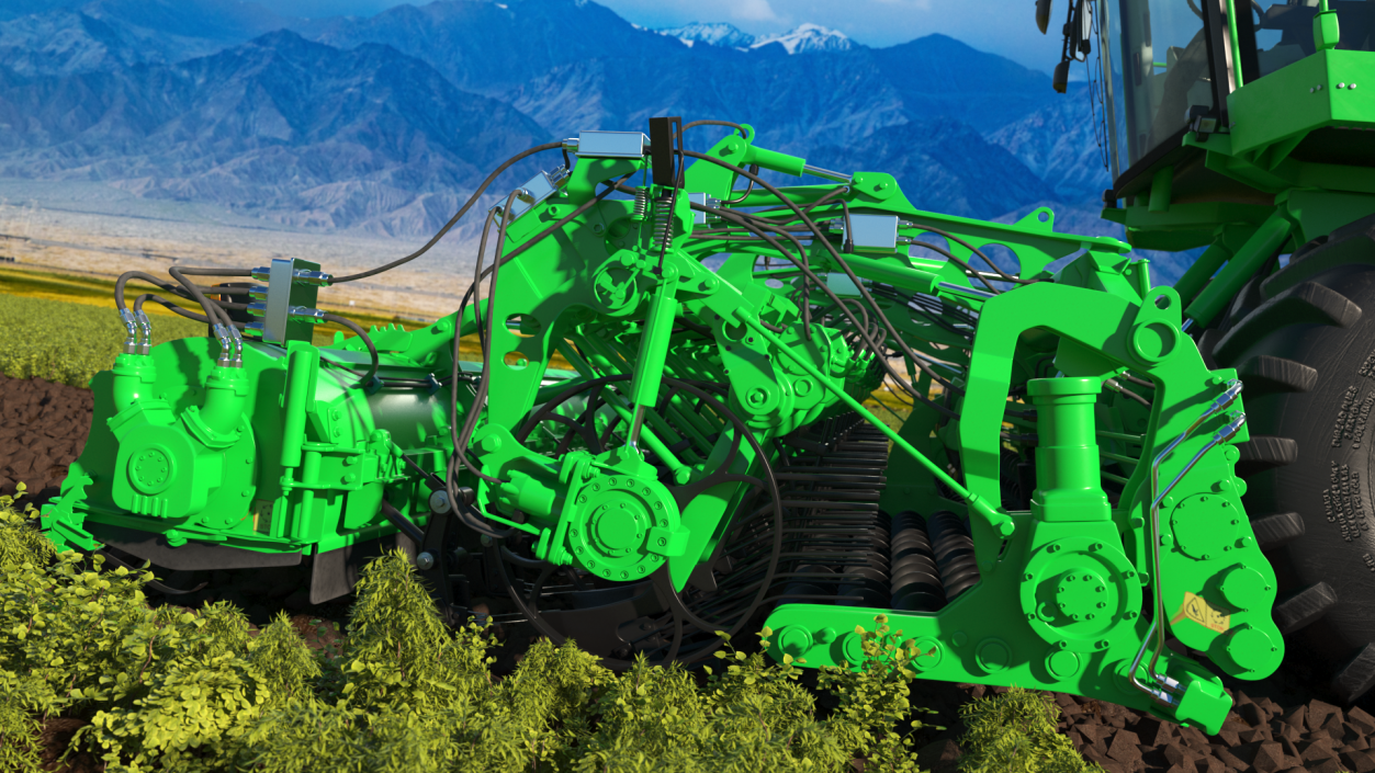 Beet Harvesting Machine Green 3D model