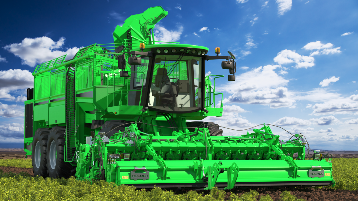 Beet Harvesting Machine Green 3D model