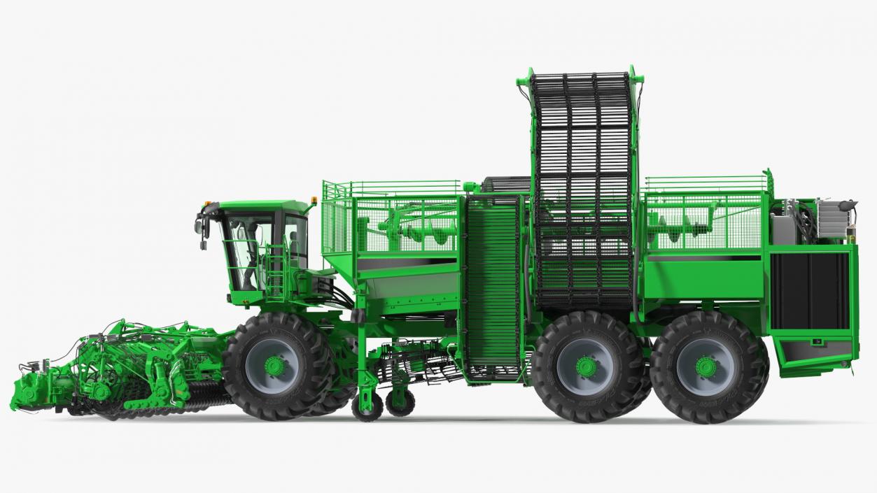 Beet Harvesting Machine Green 3D model