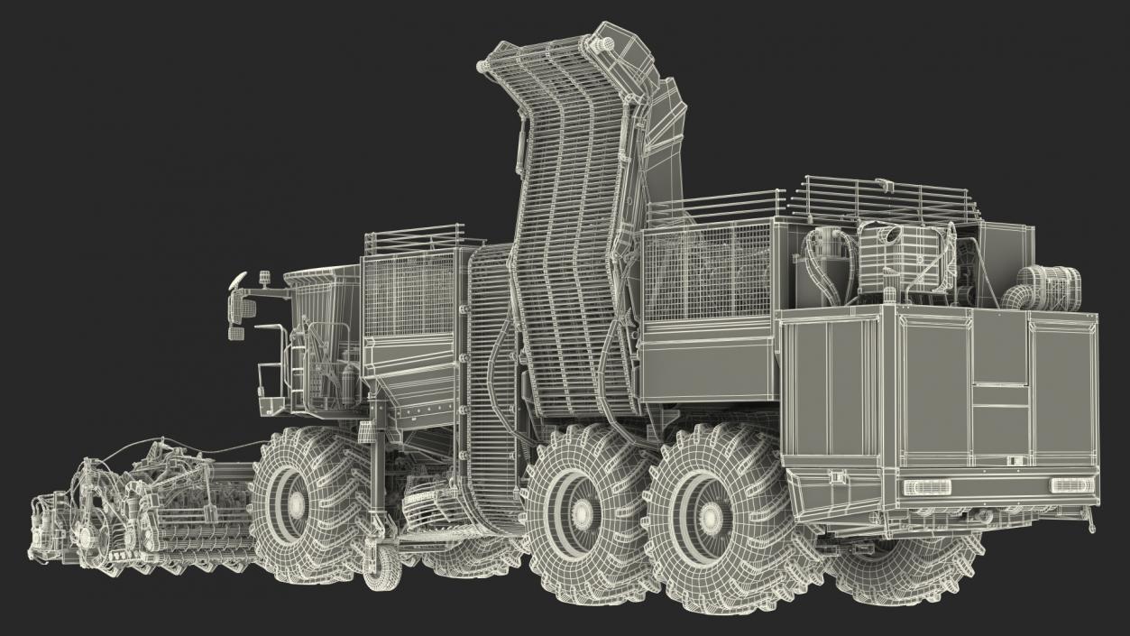 Beet Harvesting Machine Green 3D model