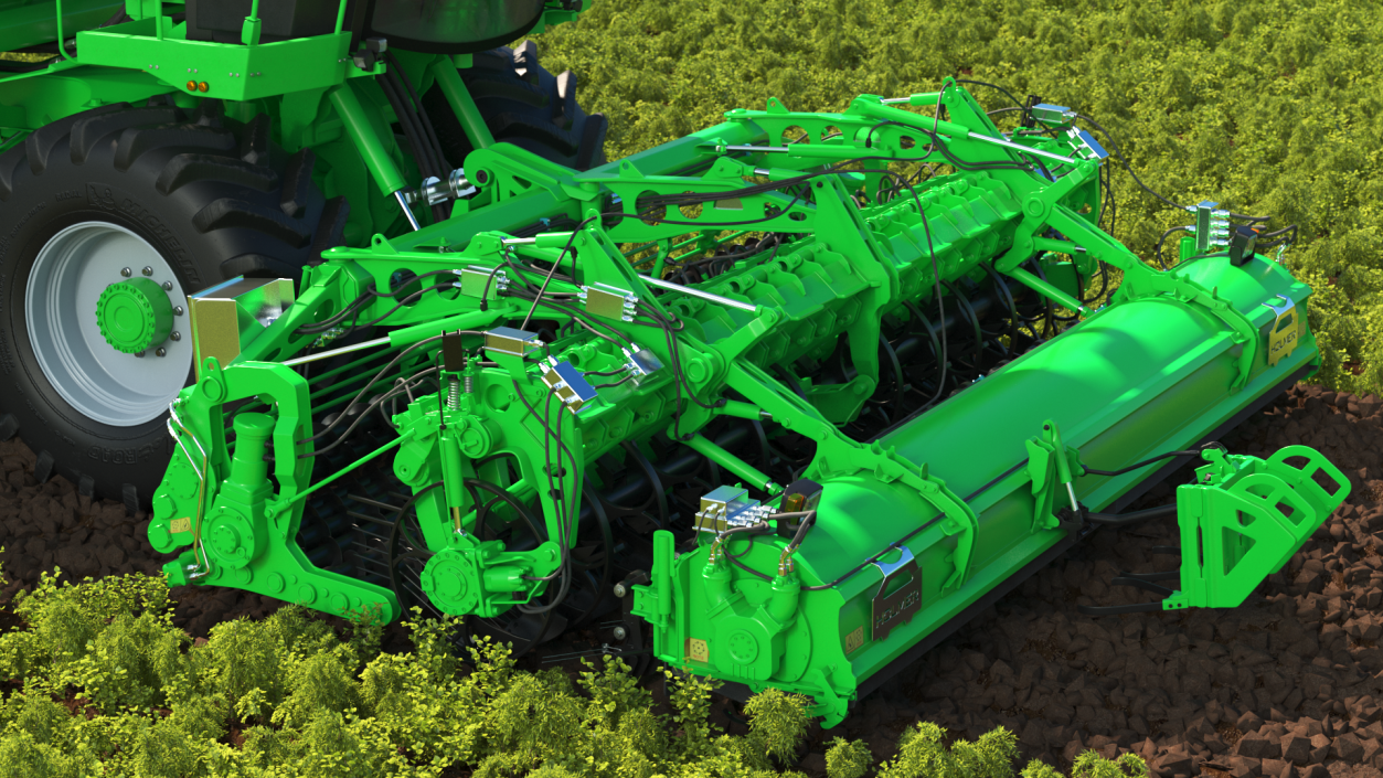 Beet Harvesting Machine Green 3D model