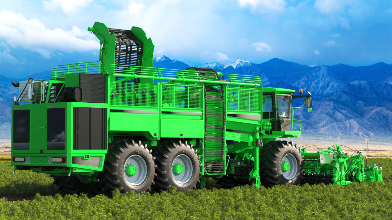 Beet Harvesting Machine Green 3D model