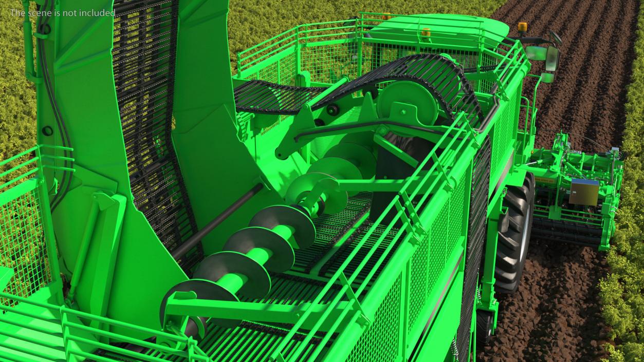 Beet Harvesting Machine Green 3D model