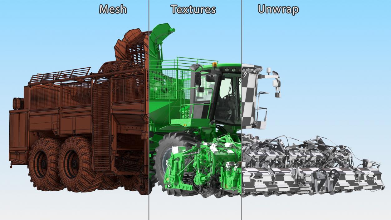 Beet Harvesting Machine Green 3D model