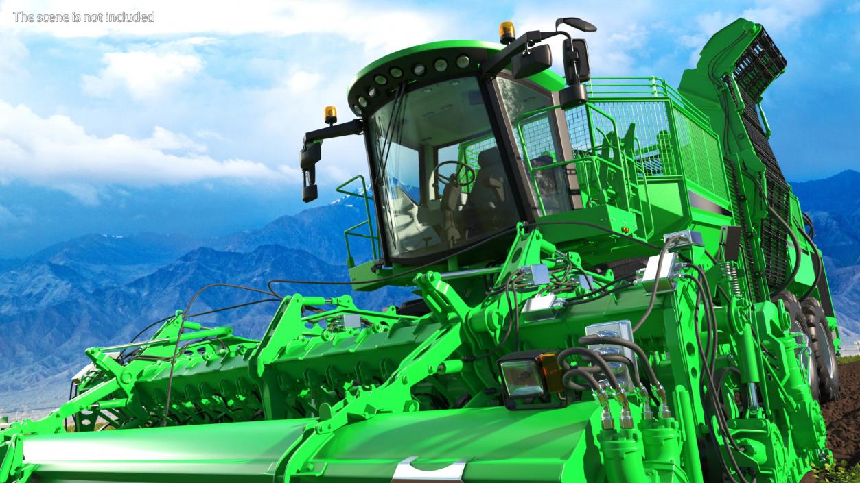 Beet Harvesting Machine Green 3D model