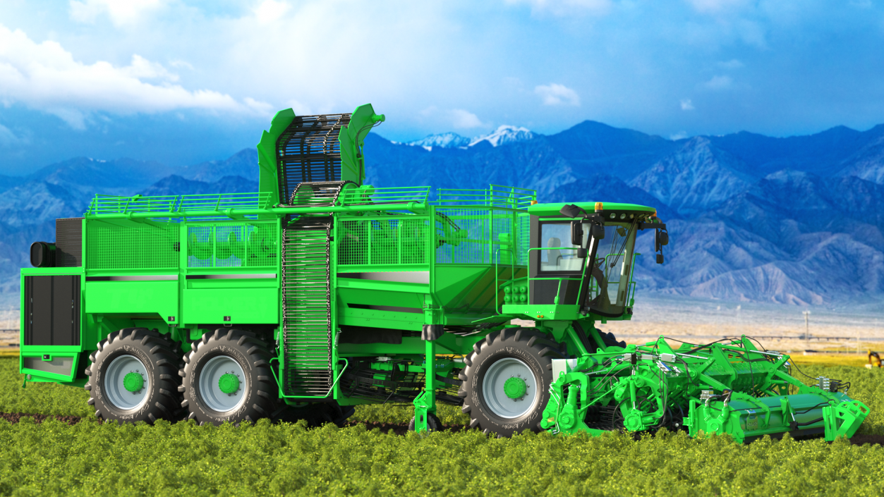 Beet Harvesting Machine Green 3D model