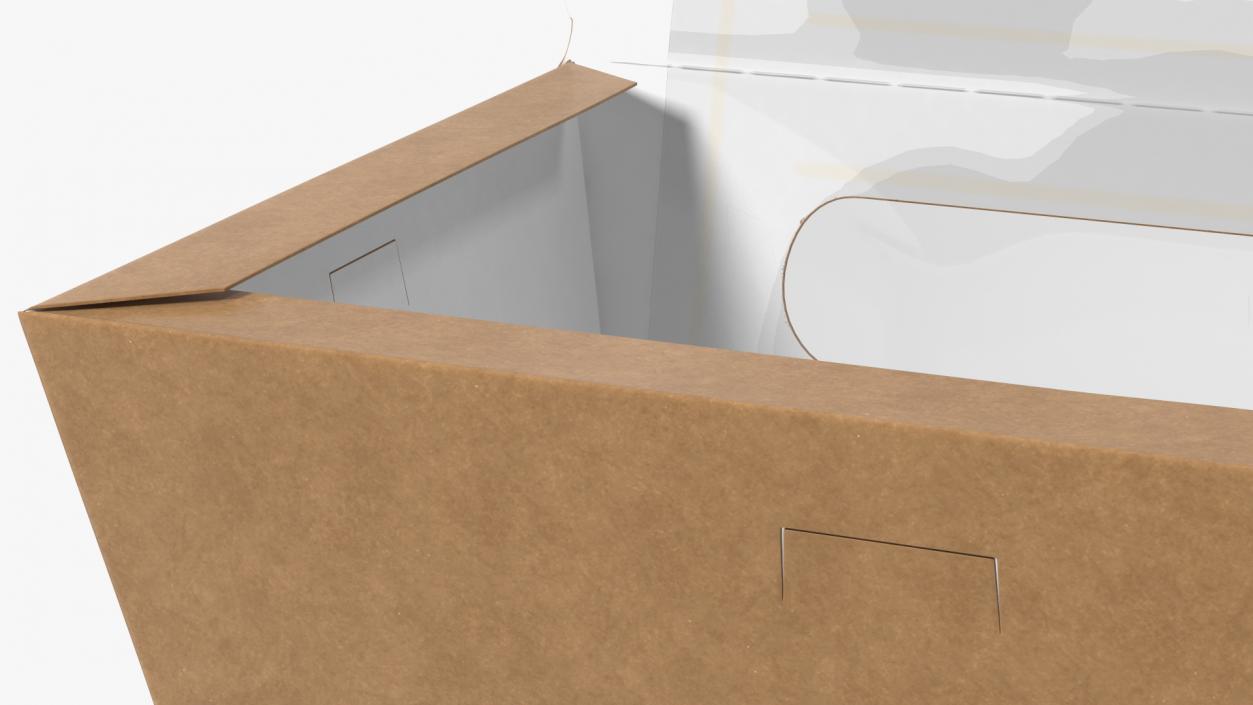 Opened Kraft Food Box with Window Small 3D model