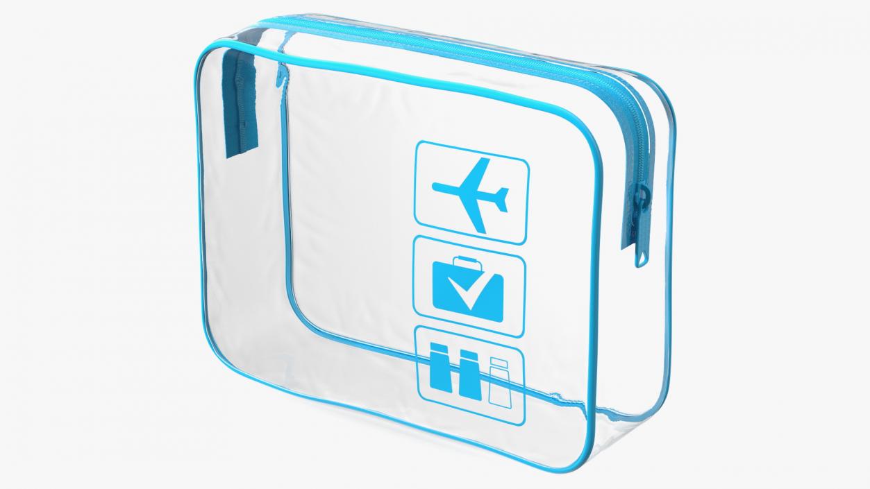 3D model Clear Travel Toiletry Bag Blue