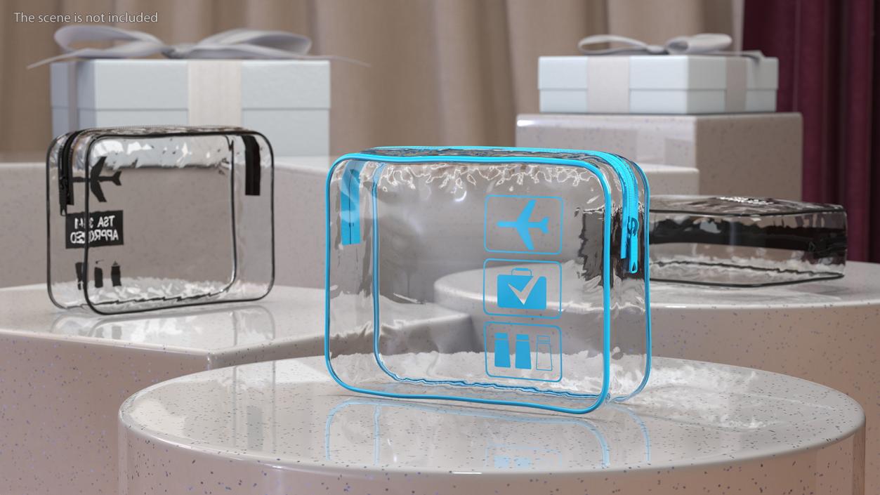 3D model Clear Travel Toiletry Bag Blue