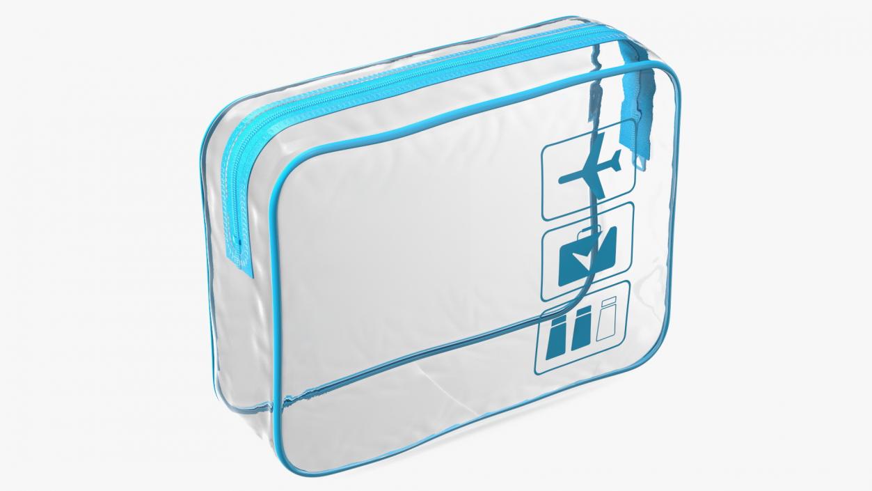 3D model Clear Travel Toiletry Bag Blue