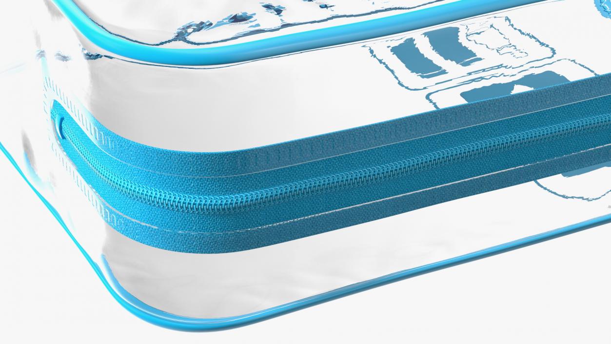 3D model Clear Travel Toiletry Bag Blue