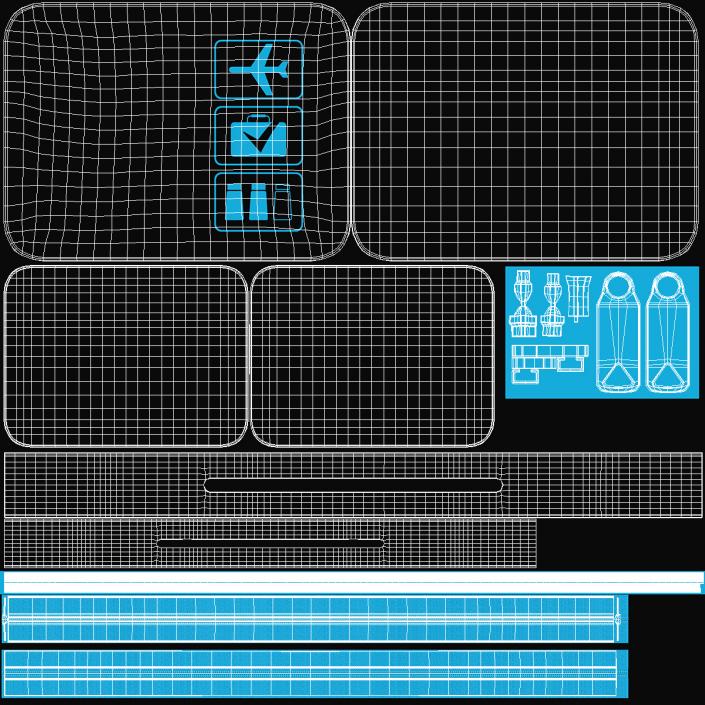 3D model Clear Travel Toiletry Bag Blue