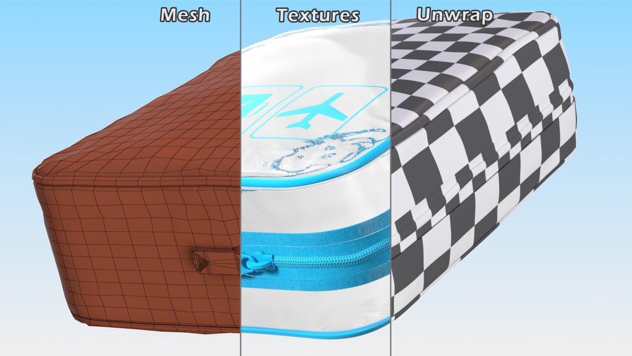 3D model Clear Travel Toiletry Bag Blue