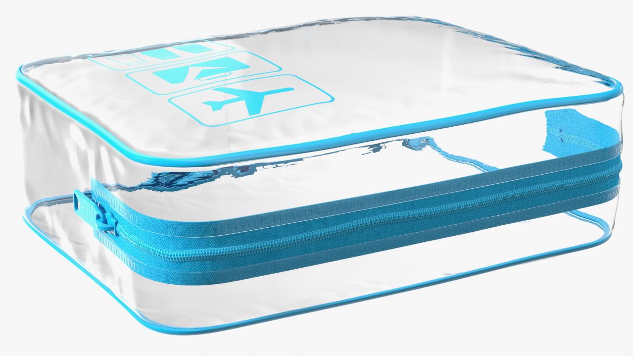 3D model Clear Travel Toiletry Bag Blue