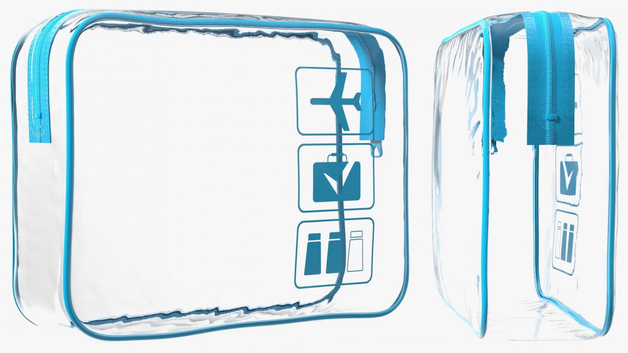 3D model Clear Travel Toiletry Bag Blue