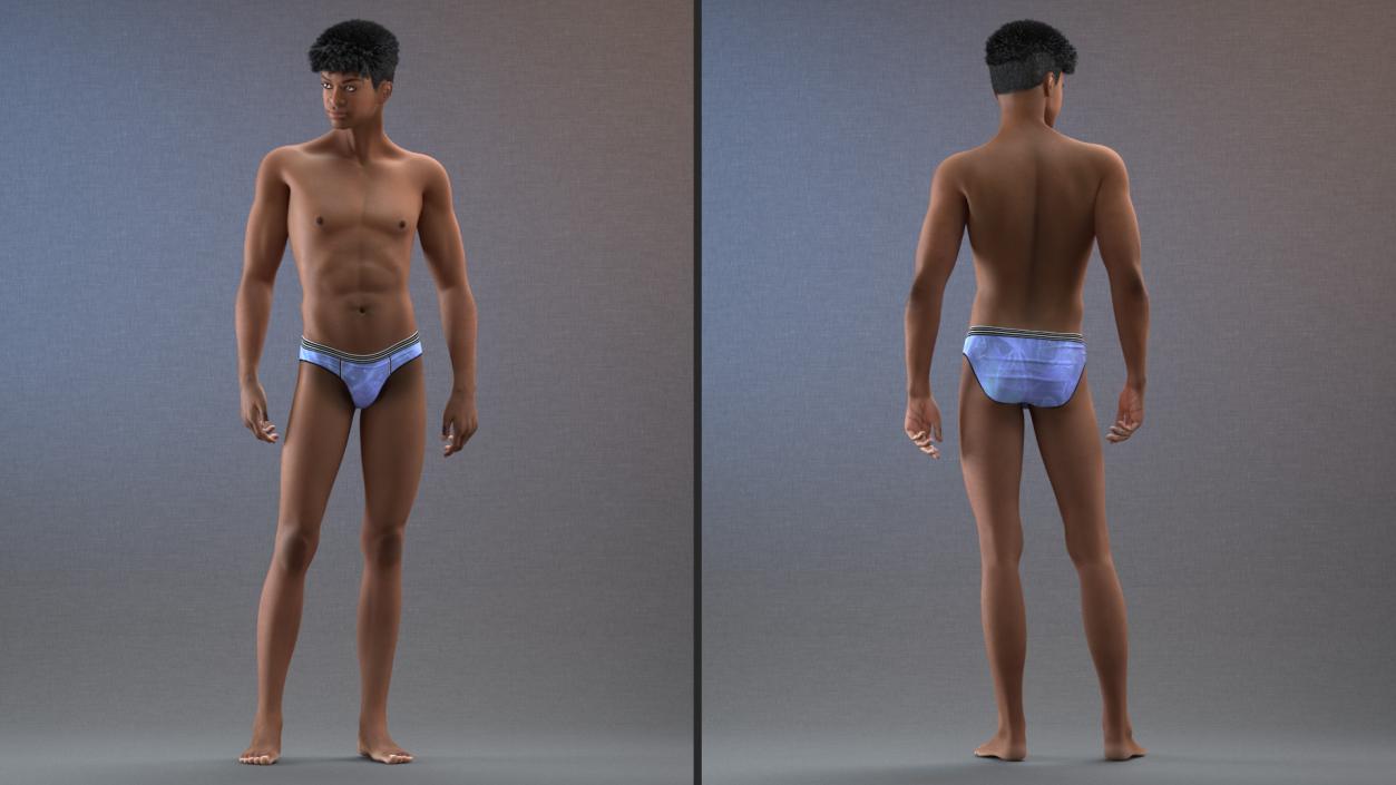 3D Light Skin Young Man Stand Pose