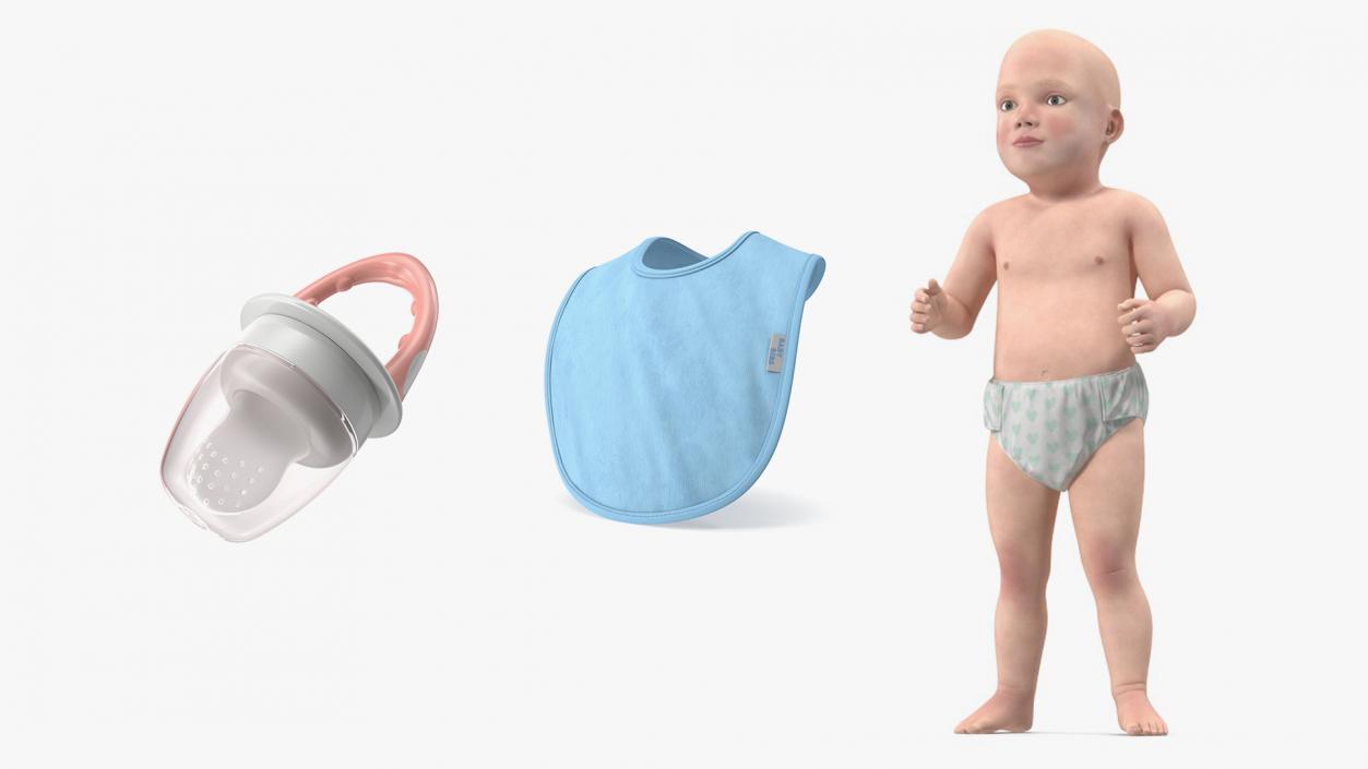 Baby Boy with Child Accessories Collection 3D