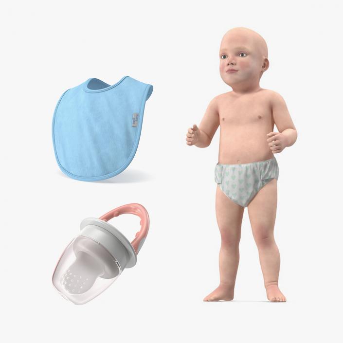 Baby Boy with Child Accessories Collection 3D