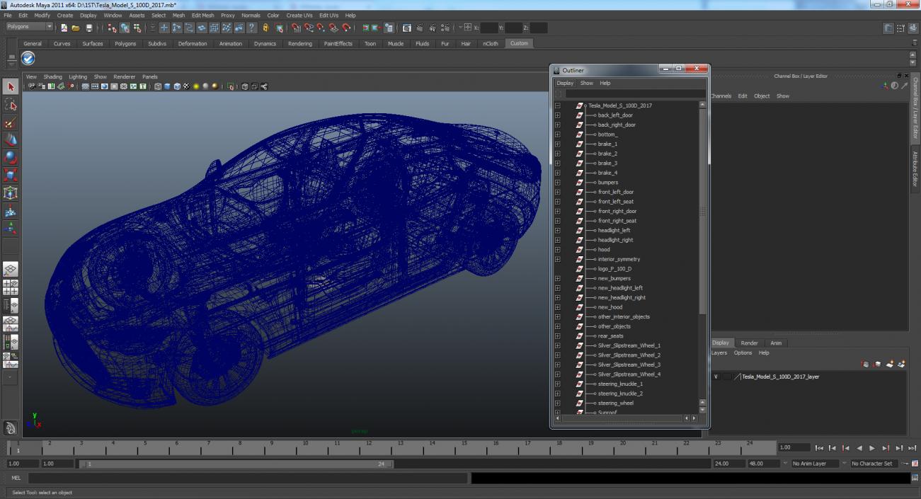 3D Tesla Model S 100D 2017 model