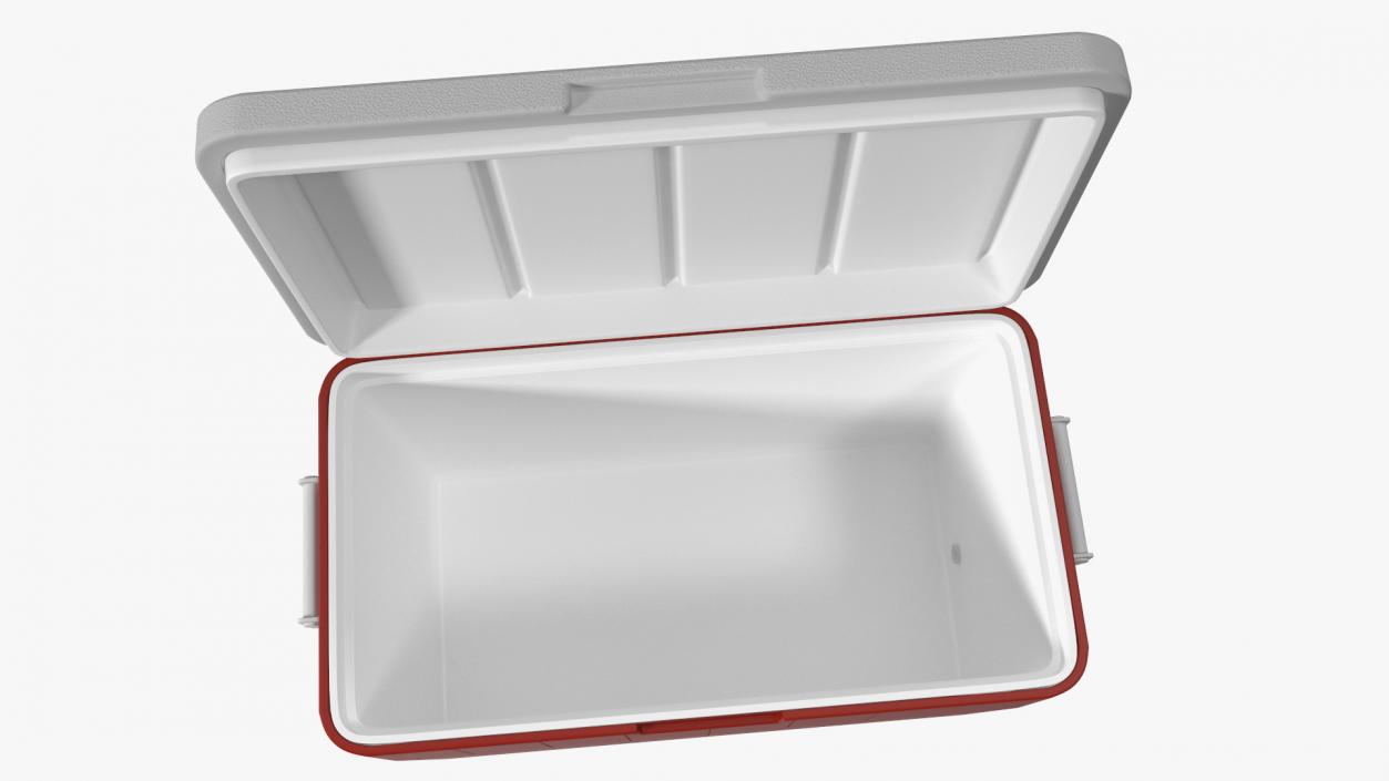 3D model 48-Quart Cooler Red with Ice and Bottles