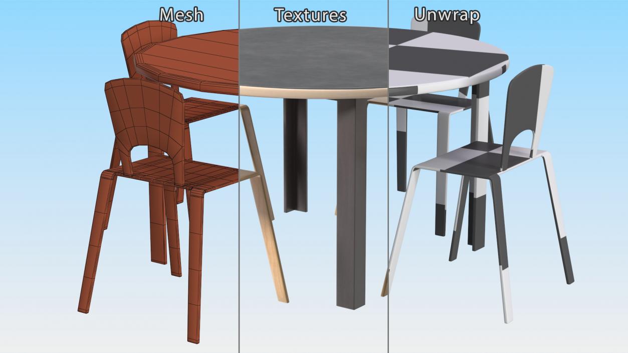 Round Library Table 3D model