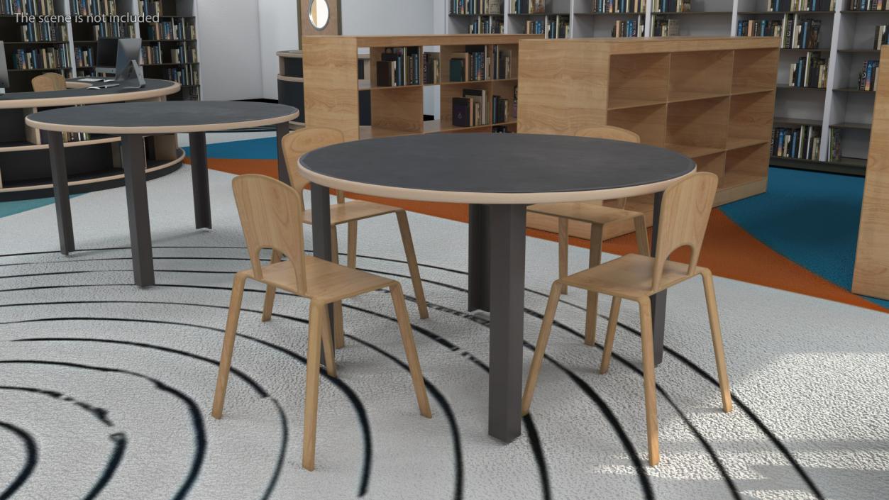 Round Library Table 3D model