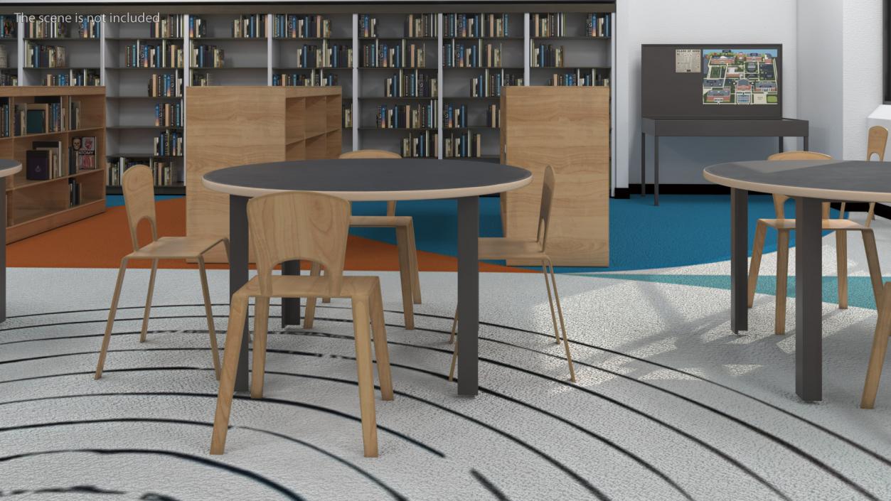 Round Library Table 3D model