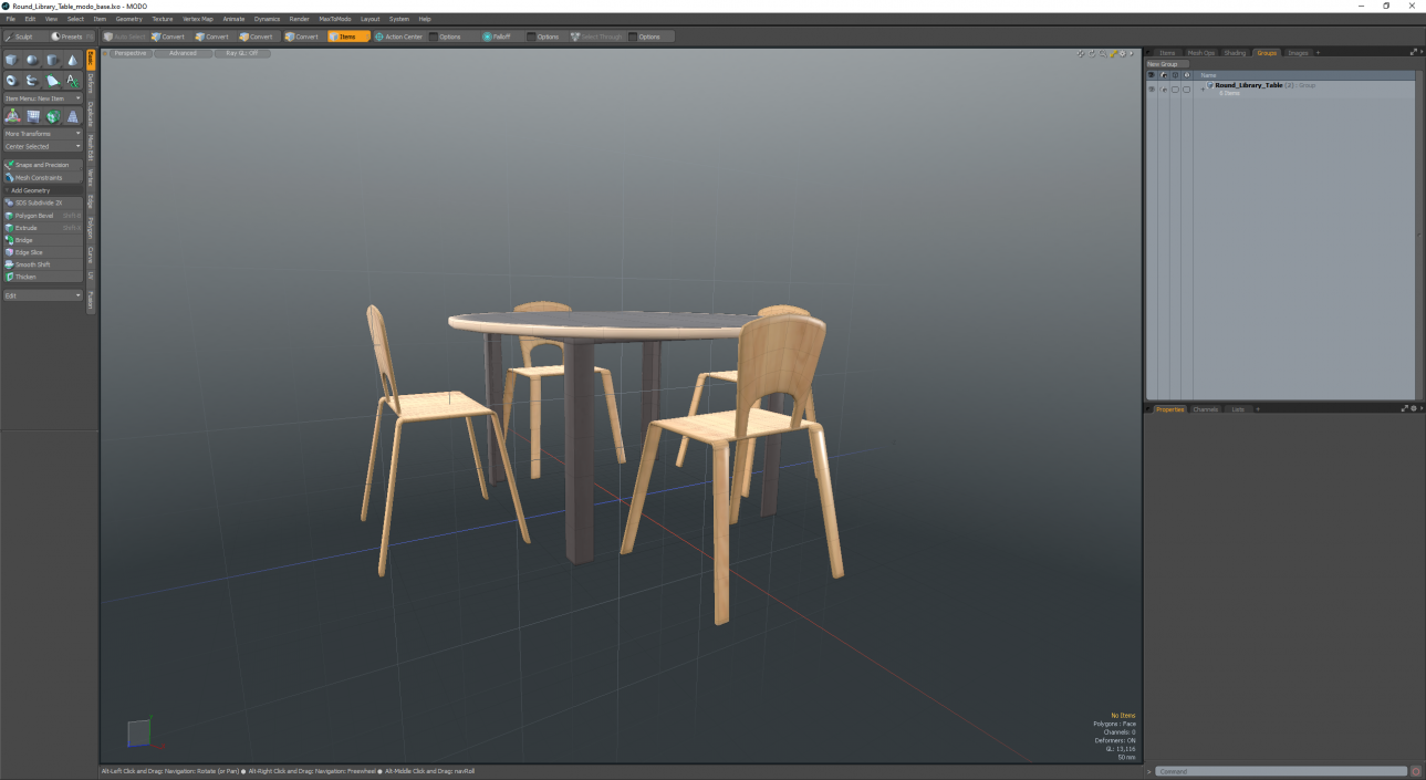 Round Library Table 3D model