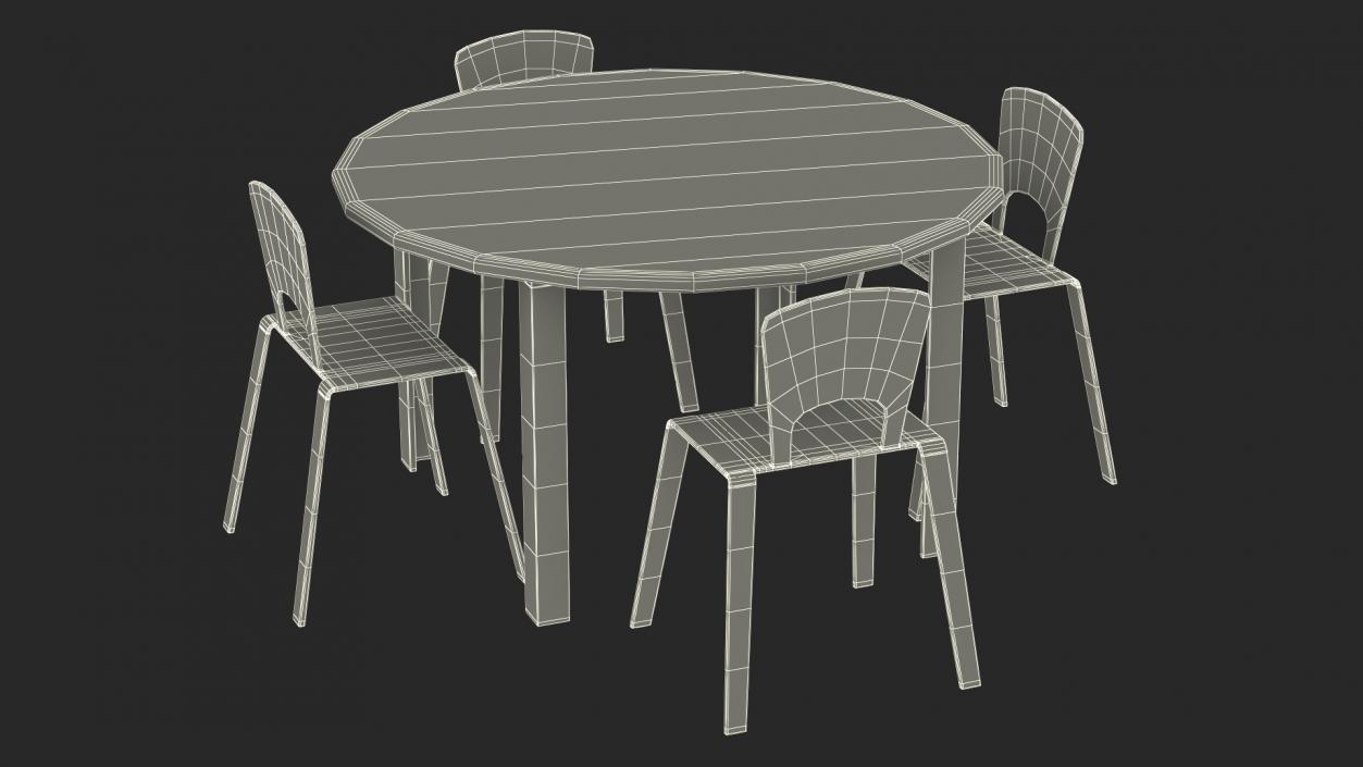 Round Library Table 3D model