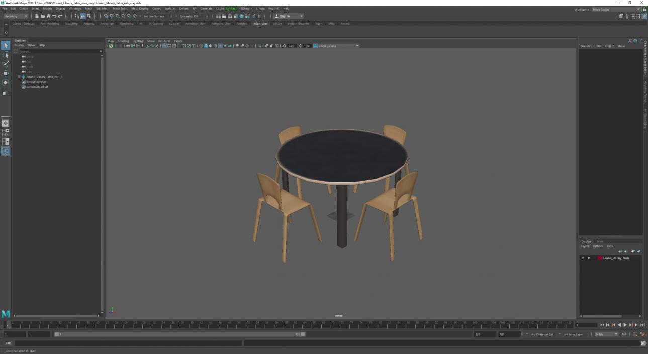 Round Library Table 3D model