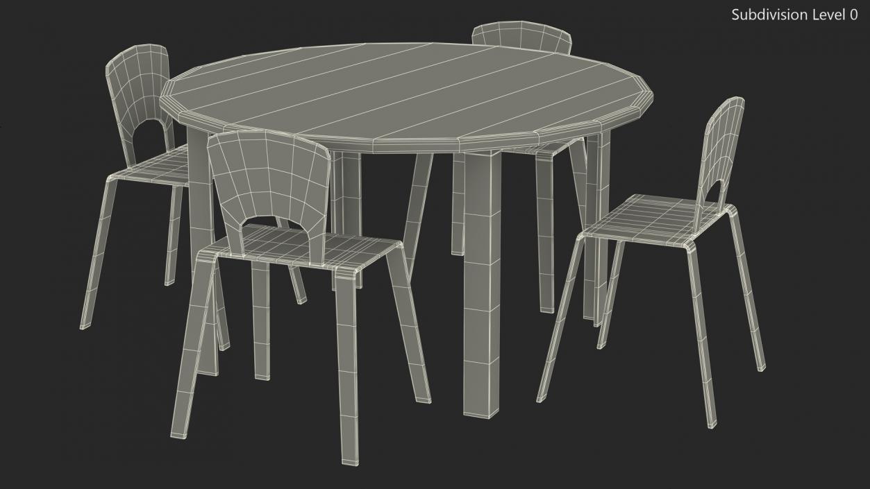 Round Library Table 3D model