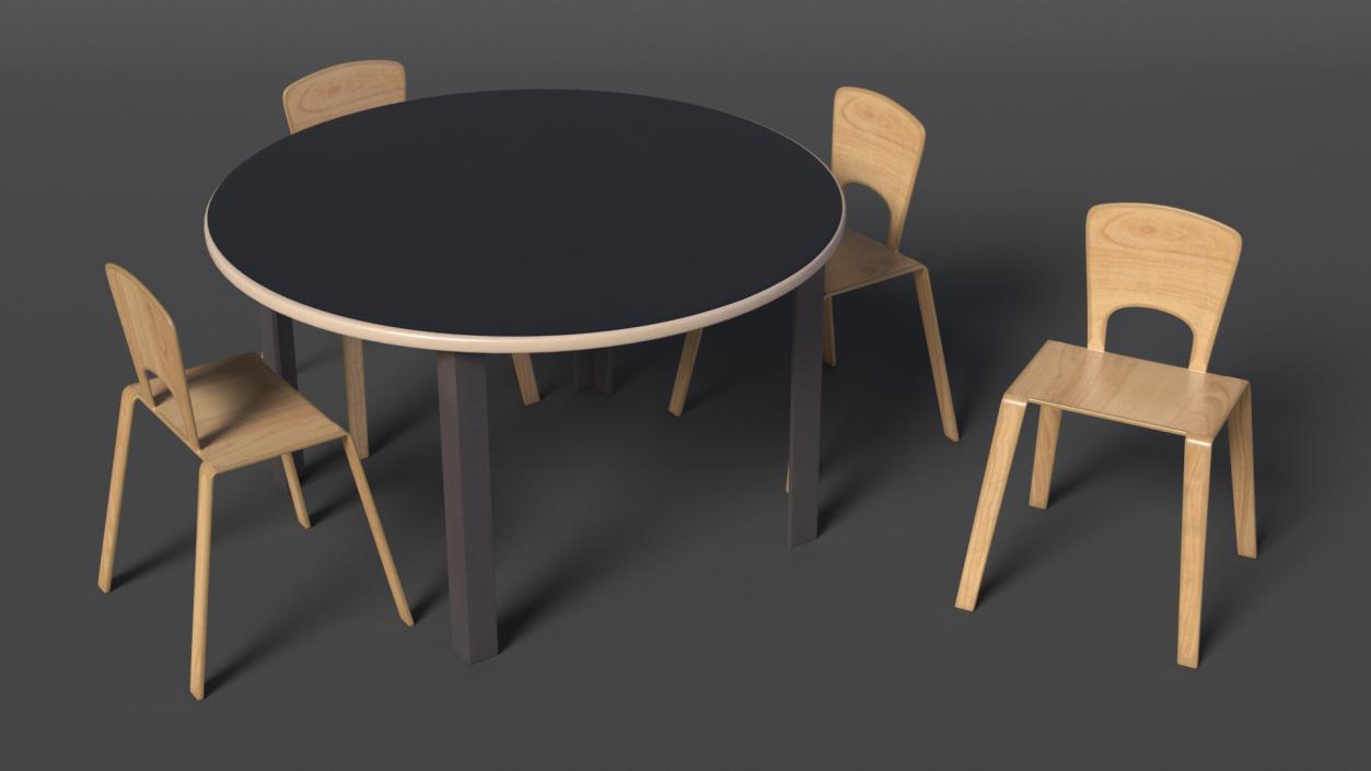 Round Library Table 3D model