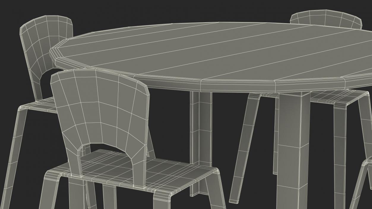 Round Library Table 3D model