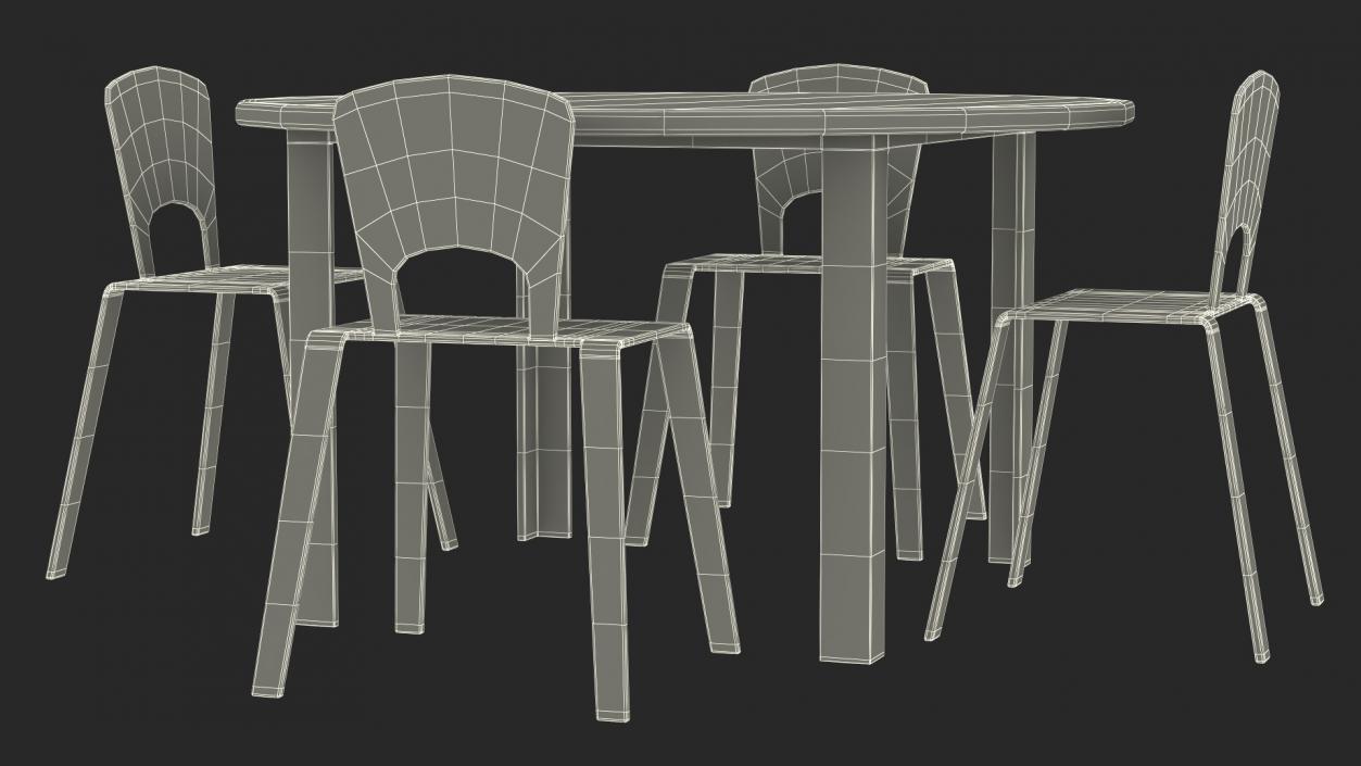 Round Library Table 3D model