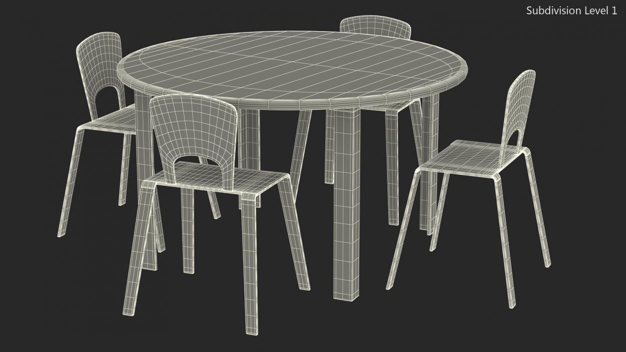 Round Library Table 3D model